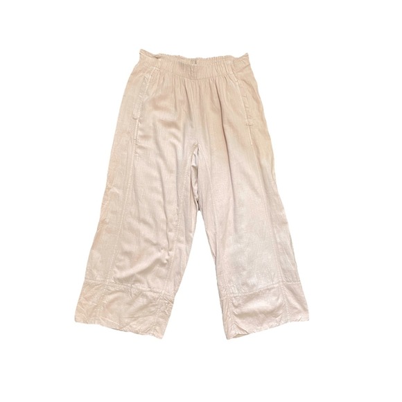 Free People days end linen pull-on pants in sand dollar Size XL Comfort Summer - Picture 2 of 14